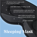 Sleep Sanctuary Kit™ combines Sleeping Mask™ 99.9% Blackout + Sleep Peace™ Earplugs, Combats Light and Noise