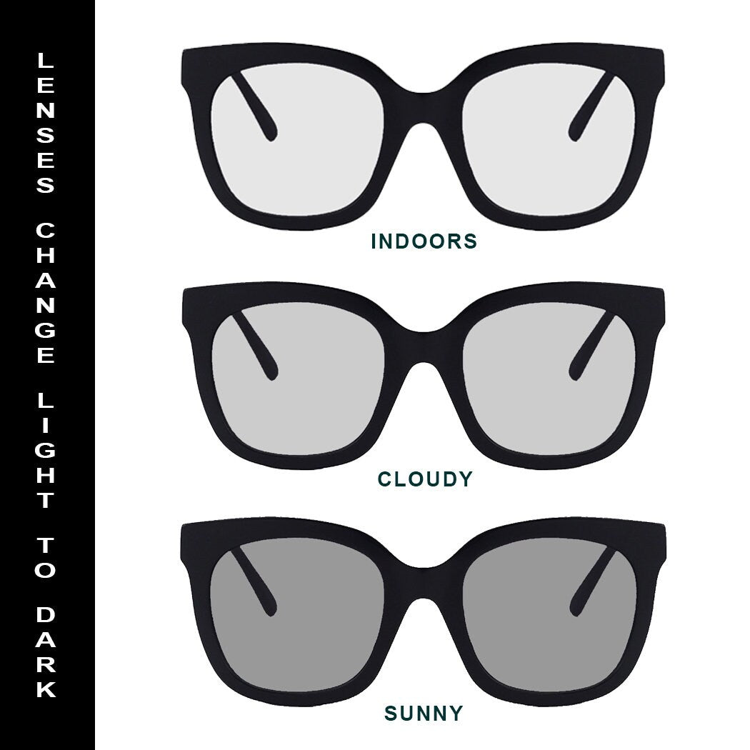 Oversized Blue Light Glasses: Photochromic Light-Adaptive Style 8048