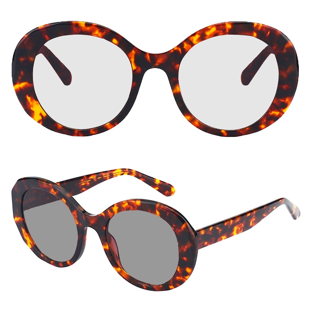 Black Round Blue Light Optical Fashion Glasses with Light Changing Sun Lenses /Style 8046