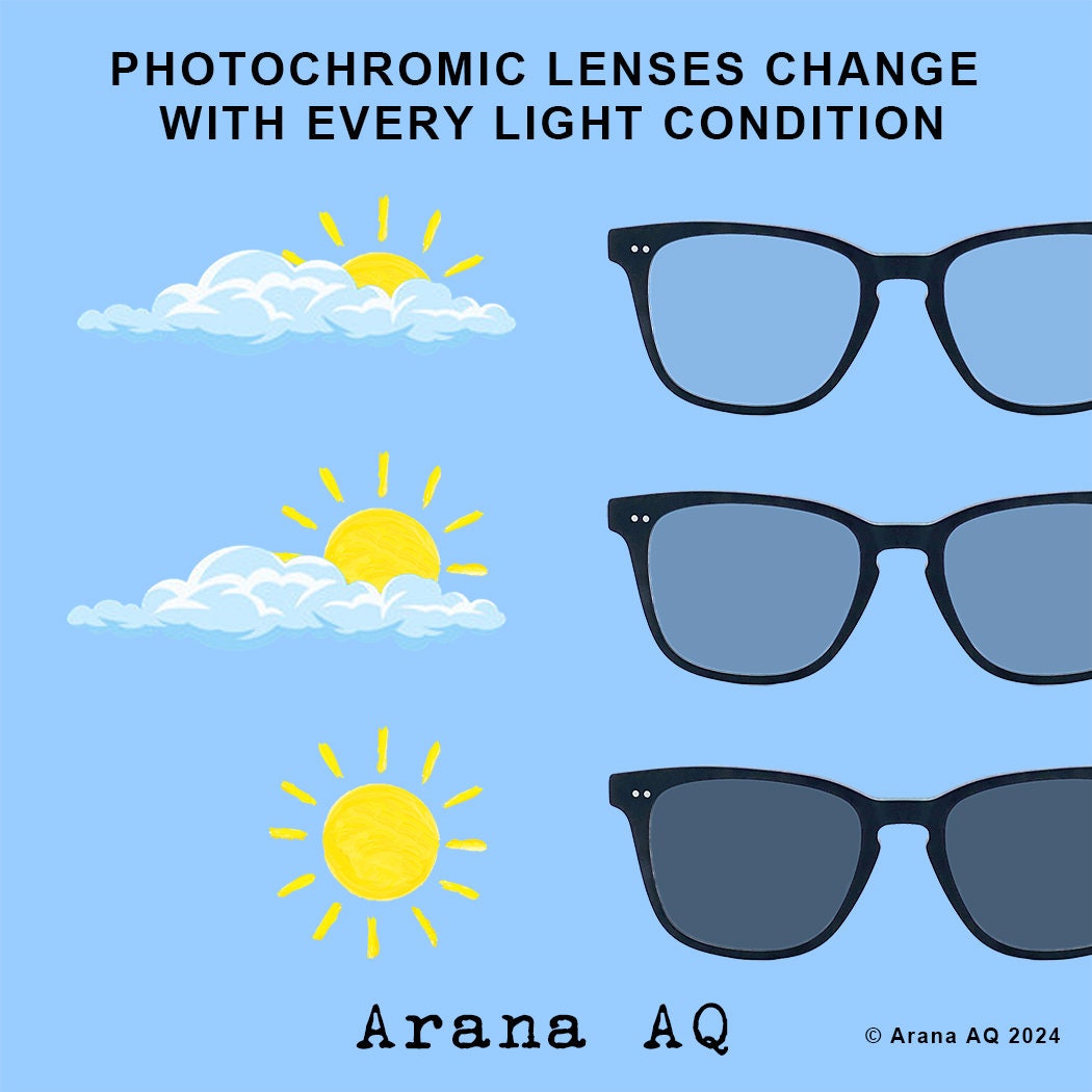 Prescription Optical Reading Glasses, Photogrey, Blue light, Anti-Reflective Lenses, /Style 1004