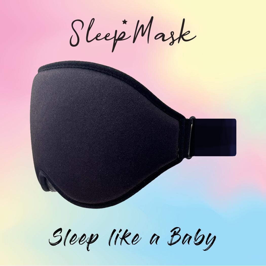 3D Memory Foam Sleep Mask – 99.9% Blackout Eye Mask for Sleeping & Travel, Adjustable, Light-Blocking