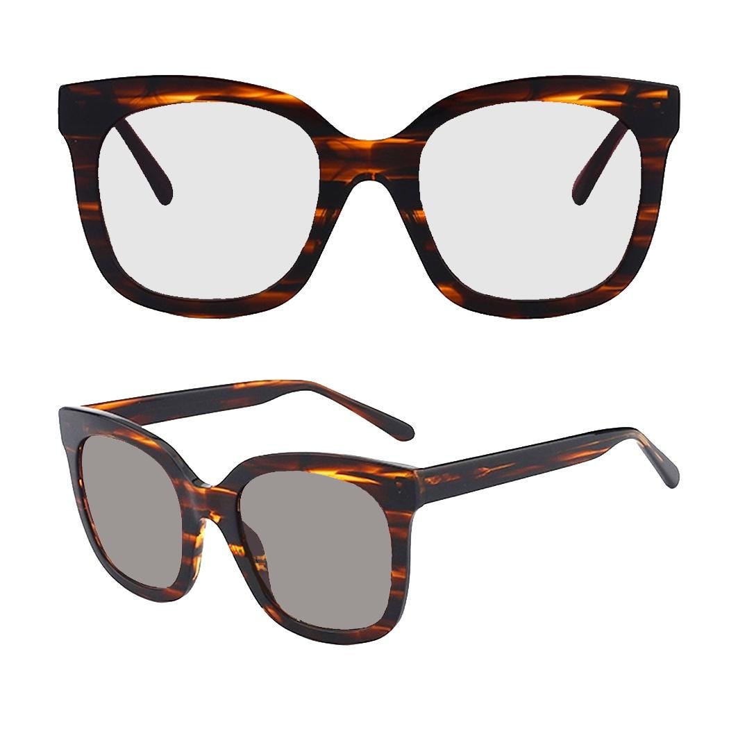 Oversized Blue Light Glasses: Photochromic Light-Adaptive Style 8048