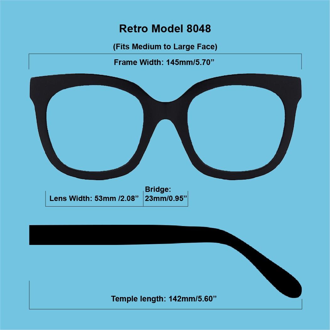 Oversized Blue Light Glasses: Photochromic Light-Adaptive Style 8048