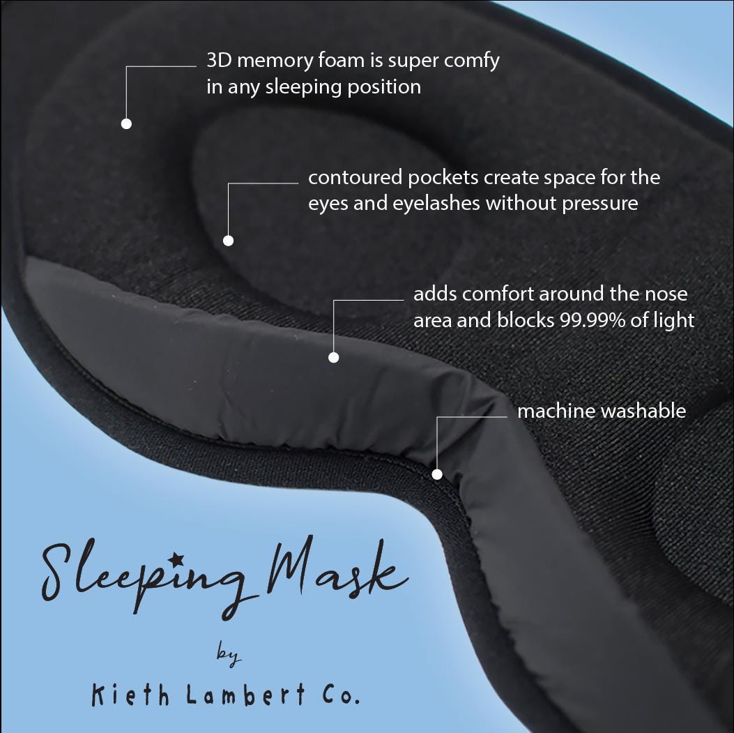 3D Memory Foam Sleep Mask: 99.9% Blackout, Comfortable Travel Accessory